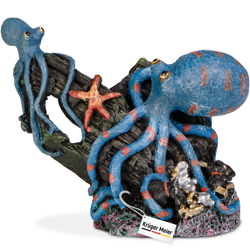 Kruger Meier Octopus Treasure – Dekoracja do akwarium 14x5.5x11.5 cm