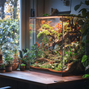 Terrario – Sztuczna Gałąź Dekoracyjna z Pędami do Terrarium – 100 cm