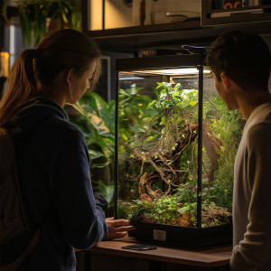 Terrario – Sztuczna Gałąź Dekoracyjna z Pędami do Terrarium – 100 cm
