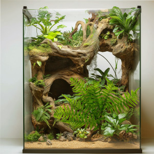 Terrario – Sztuczna roślina do terrarium - Paproć 32x15x32 cm