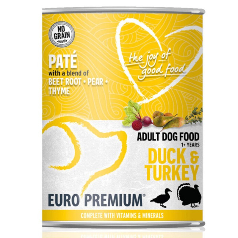 Euro Premium Pate Adult Duck & Turkey - mokra karma dla psa kurczak i indyk 400g