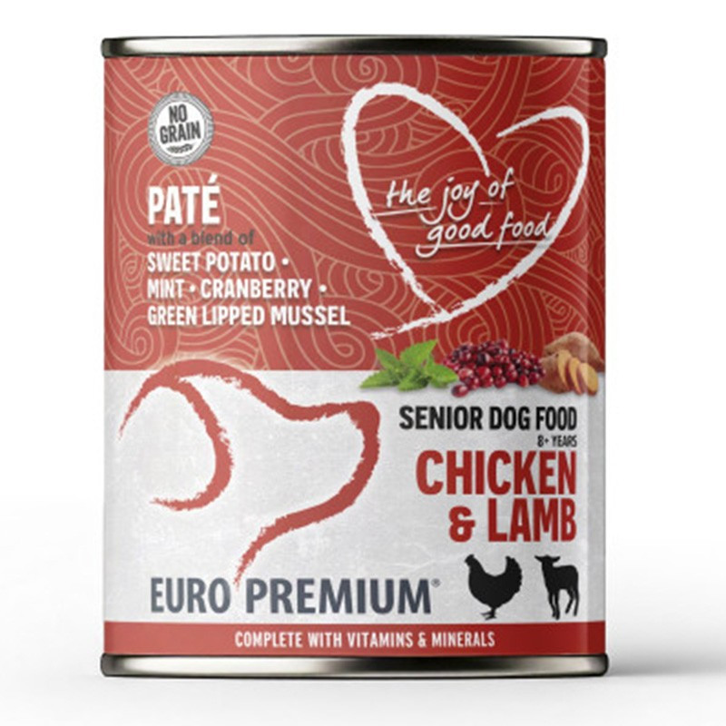 Euro Premium Pate Senior Chicken & Lamb - mokra karma dla psa seniora kurczak i jagnięcina 400g