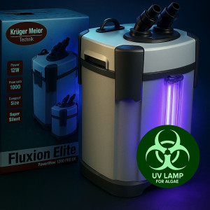 Kruger Meier Fluxion Elite 1200 UVC PRO - filtr zewnętrzny z lampą UV do akwarium 100 - 250 litrów