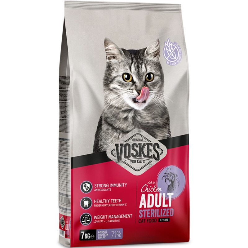 Voskes Adlut Sterilized Chicken 7kg - karma dla kotów wysterylizowanych
