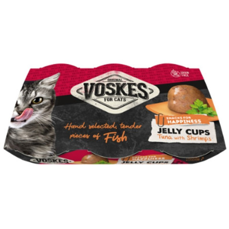 Voskes Jelly Cups Tuna & Prawn -  galaretka z tuńczykiem i krewetkami przysmak dla kota 6x25g