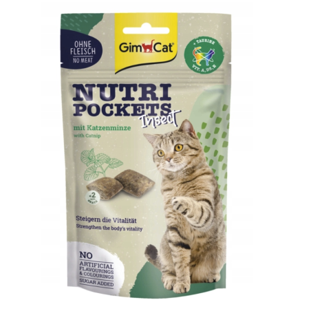 GimCat Nutri Pockets Catnip & Insect 60g - Przysmak dla kotów
