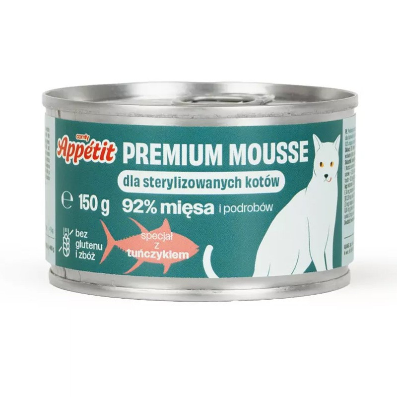 Comfy Appetit Premium Mousse Sterilized 150g -  Karma dla kotów po sterylizacji o smaku tuńczyka