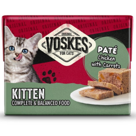 Voskes Kitten Paté Chicken & Carrots - pasztet dla młodych kotów kurczak z marchewką 85g
