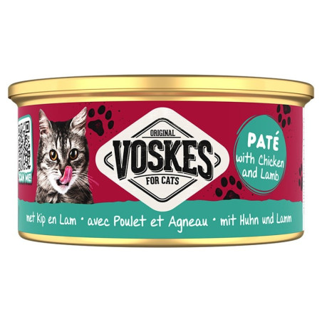 Voskes Paté Wetfood With Chicken & Lamb - pasztet z kurczakiem i jagnięciną karma dla kota 85g