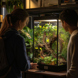 Terrario – Sztuczna Gałąź z Liśćmi do Terrarium – 75 cm